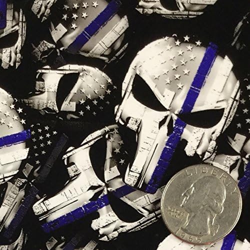 Thin Blue Line Police Skulls Hydrographic Water Transfer Film Hydro Dipping