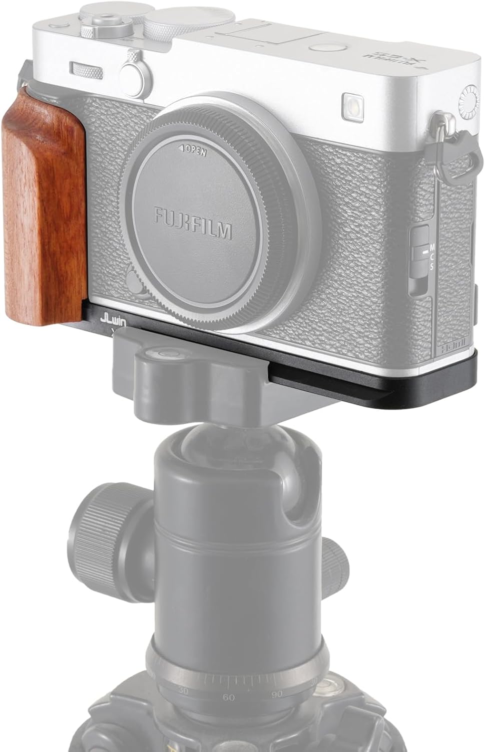 FOTGA Lightweight X-E5 Wooden L-Shape Side Handle Grip Hand Grip for Fujifilm X-E5 XE5 Camera,with 1/4"-20 Mounts,Quick Release Arca Swiss Tripod Mount Plate (Black) - Image 8