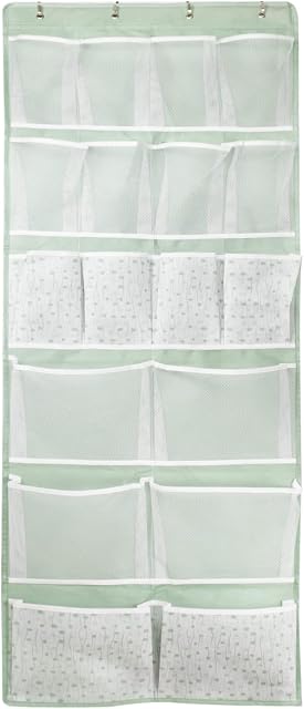 KANCNT 18 Pockets Over the Door Hanging Organizers, Behind Door Hang Holder,Hanging storage in Closet Bedroom Bathroom Pantry for Shoes,Toys,Hat,Underwear,Socks,Green