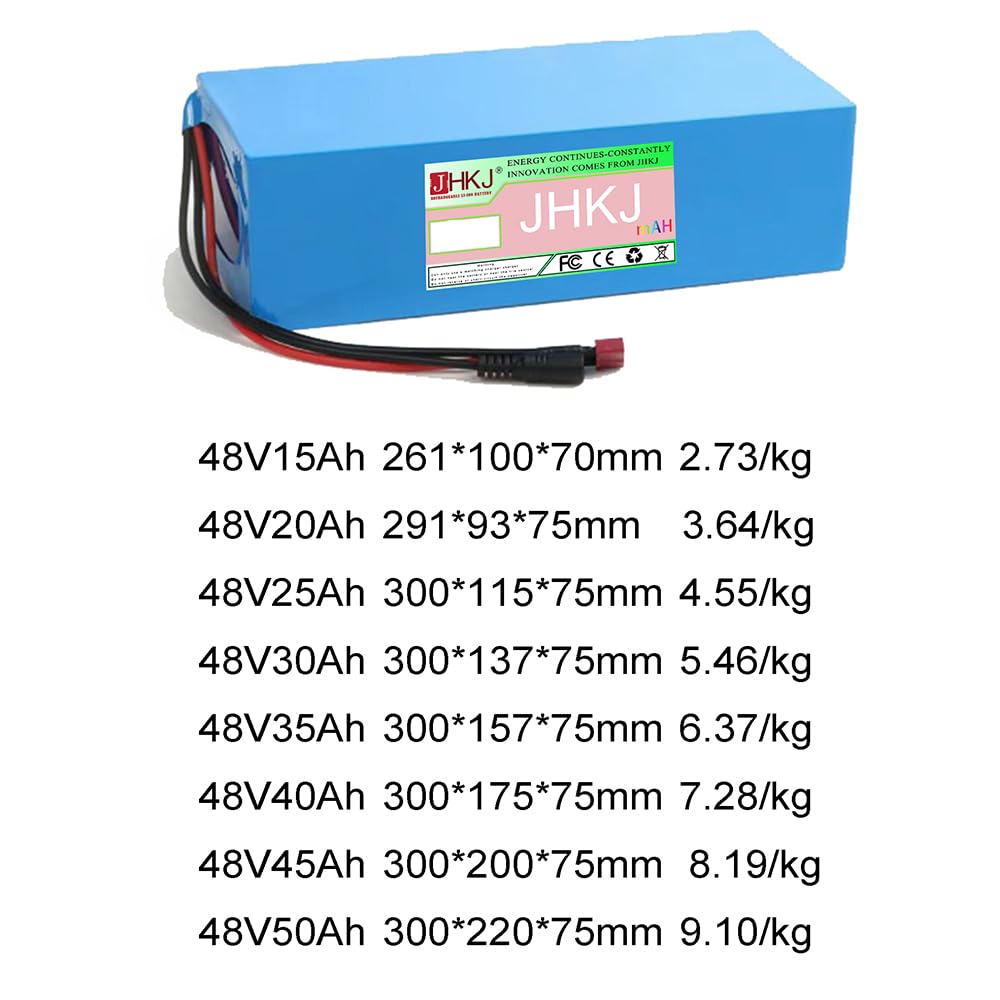 Batería de Litio Recargable de 36V 48V 60V 15Ah 20Ah 25Ah 30Ah 35Ah 40Ah 45Ah 50Ah. Paquete de baterías de Litio de 60 voltios para Motocicletas, ciclomotores y Scooters.