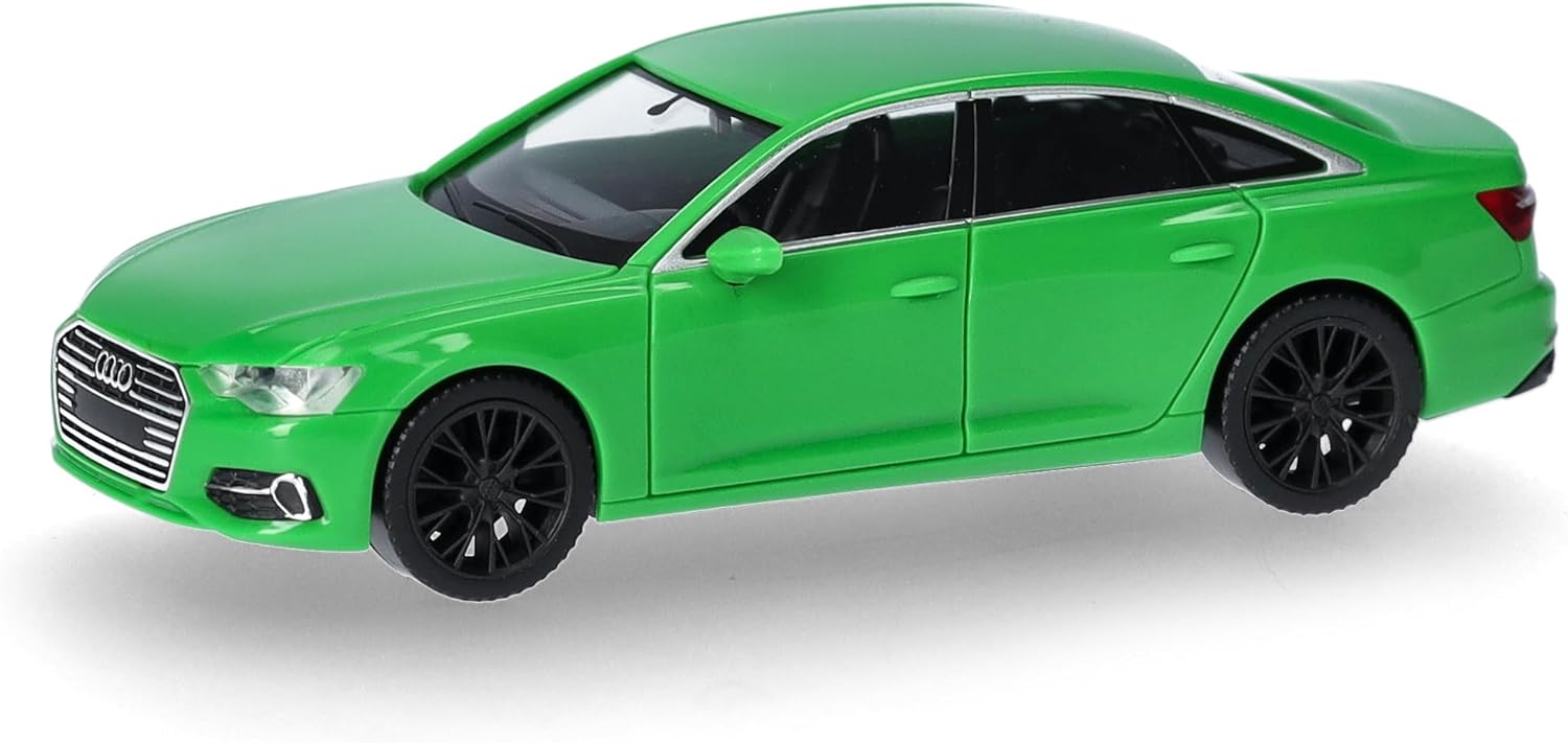 Herpa car Model Audi A6 Limousine, kyalami Green, on a Scale of 1:87, Plastic Miniature, Made in Germany, Model Building, Collectors Edition