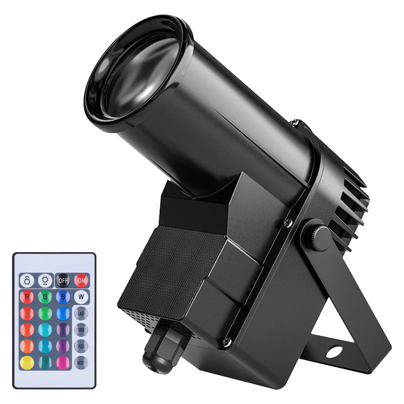 Pinspot LED luce 3 in 1 LED Pinspot spot spot spot 15 W RGBW sfera da discoteca con telecomando, mini spot luce da palcoscenico per feste, discoteche, club, bar, matrimonio