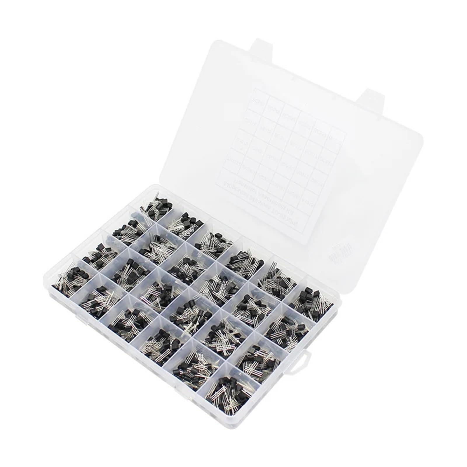 200-900PCS TO-92 Transistor Kit assortimento Scatola BC547 BC327 BC337 2N2222 3904 3906 C945 PNP/NPN Transistor Set Kit Elettronica(24Values-840pcs)