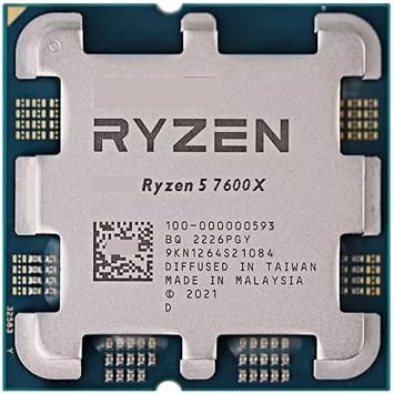 R 5 7600X R5 Box 100-000000593 4.7GHz 6-Core 12-Thread CPU Processo 5nm Zen4 105W Socket AM5 PCI-E5.0 No Fan