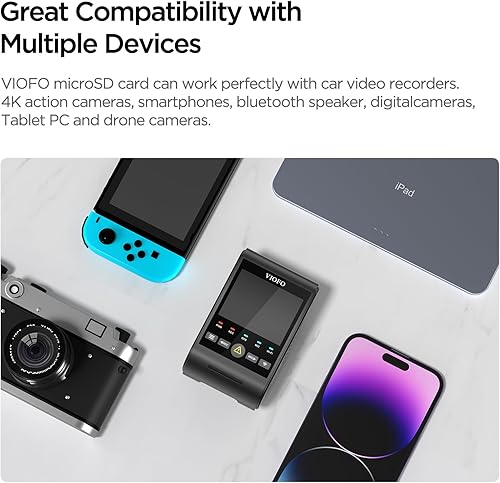 Miniatura 6 de VIOFO Tarjeta microSD de grado industrial de 128 GB, tarjeta de memoria de alta velocidad U3 A2 V30 con adaptador, compatible con grabación de video