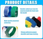 150 PCS Attaches de câble réutilisables multicolores 6 1 cm - Ajustable Ties Cord Organizer, Multi-Purpose Cable Management Straps avec 5 Couleurs pour la maison, utilisation au bureau