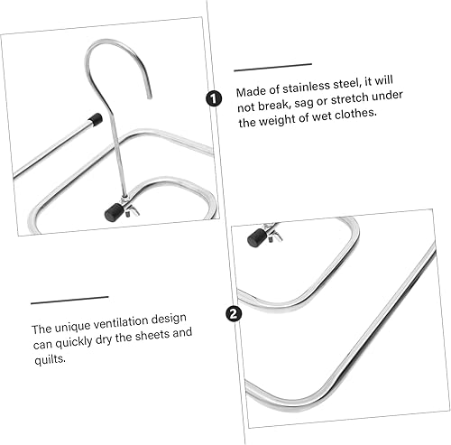 Miniatura 2 de Uonlytech Percha giratoria en espiral, para ropa sucia, para ropa sucia, para secar edredones, perchas de metal, resistentes para colgar ropa,