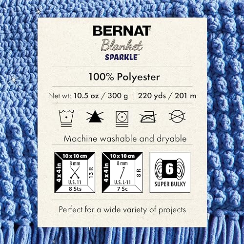Image of Bernat Blanket Sparkle Lavender Yarn - 2 Pack of 10.5oz /300g - Polyester - #6 Super Bulky - 220 Yards - Knitting & Crochet