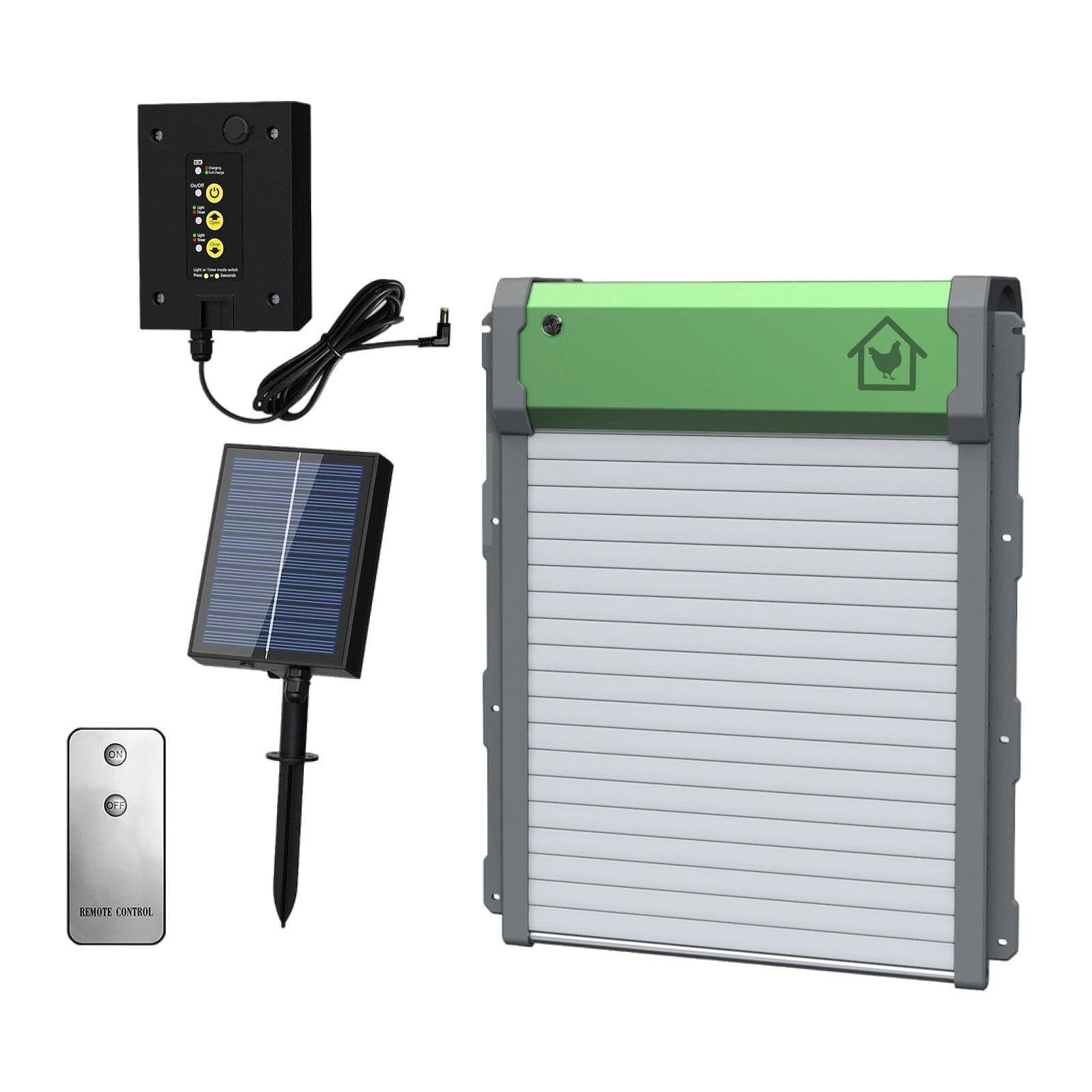 Porta automatica intelligente per pollaio con pannello di controllo e telecomando per massimizzare l'efficienza nella gestione degli allevamenti di polli Porta automatica