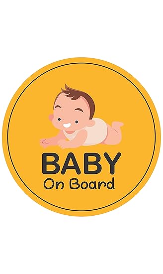 CVANU Baby On Board Kids Safety Warning Window Sign Sticker for Car PVC Vinyl CV08 (Pack of 2)(1)