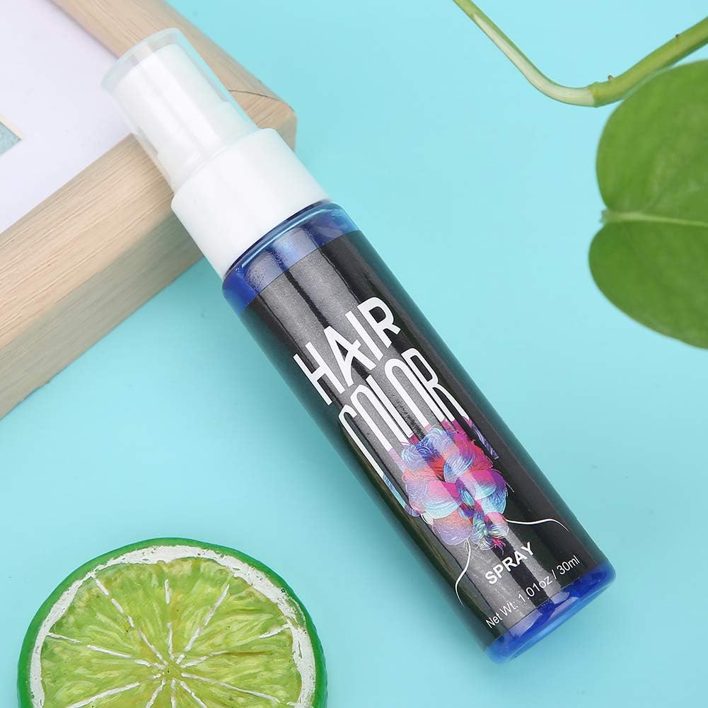 Amazon 30 Mlブルーヘアカラースプレー 使い捨て一時ヘアカラースプレーヘアスプレー 液体diyヘアカラースプレー女性用と男性用 ヘアカラーワックスナチュラルヘアスタイルパーティーコスプレハロウィン用 青い Zjchao おしゃれ染め 通販