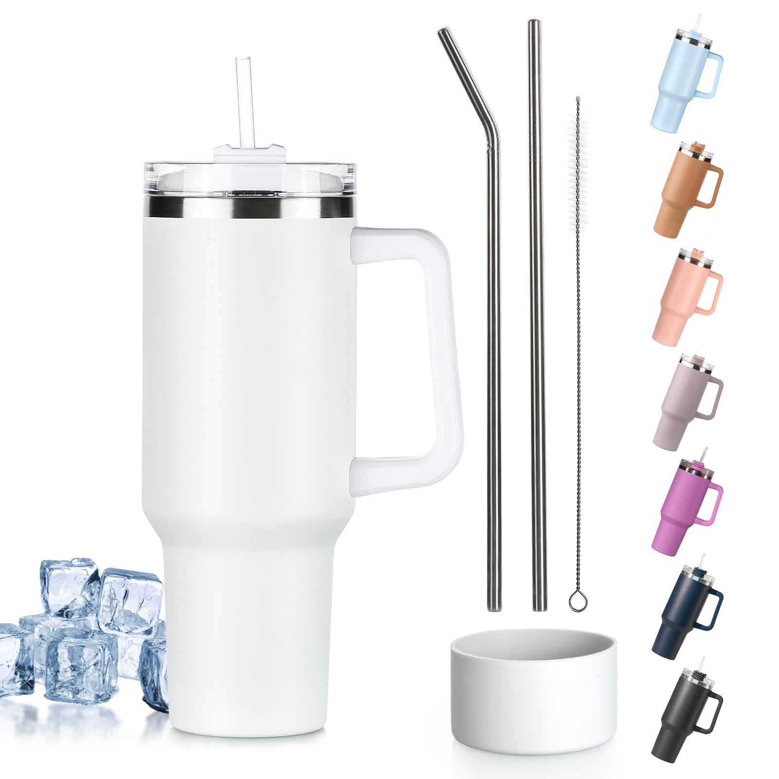 Military Veteran Products Bicchiere da 1180 ml con manico, coperchio e cannuccia, idea regalo dell'esercito americano, da usare per acqua, tè, caffè e altro ancora, per piccole imprese di proprietà