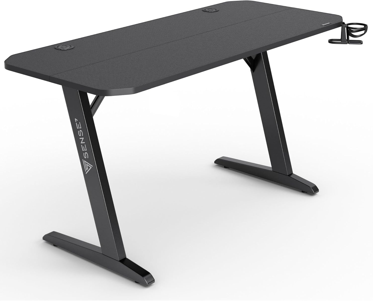 Side view of the SENSE7 Nomad Basic Gaming Desk showing the Z-shaped legs and sturdy construction