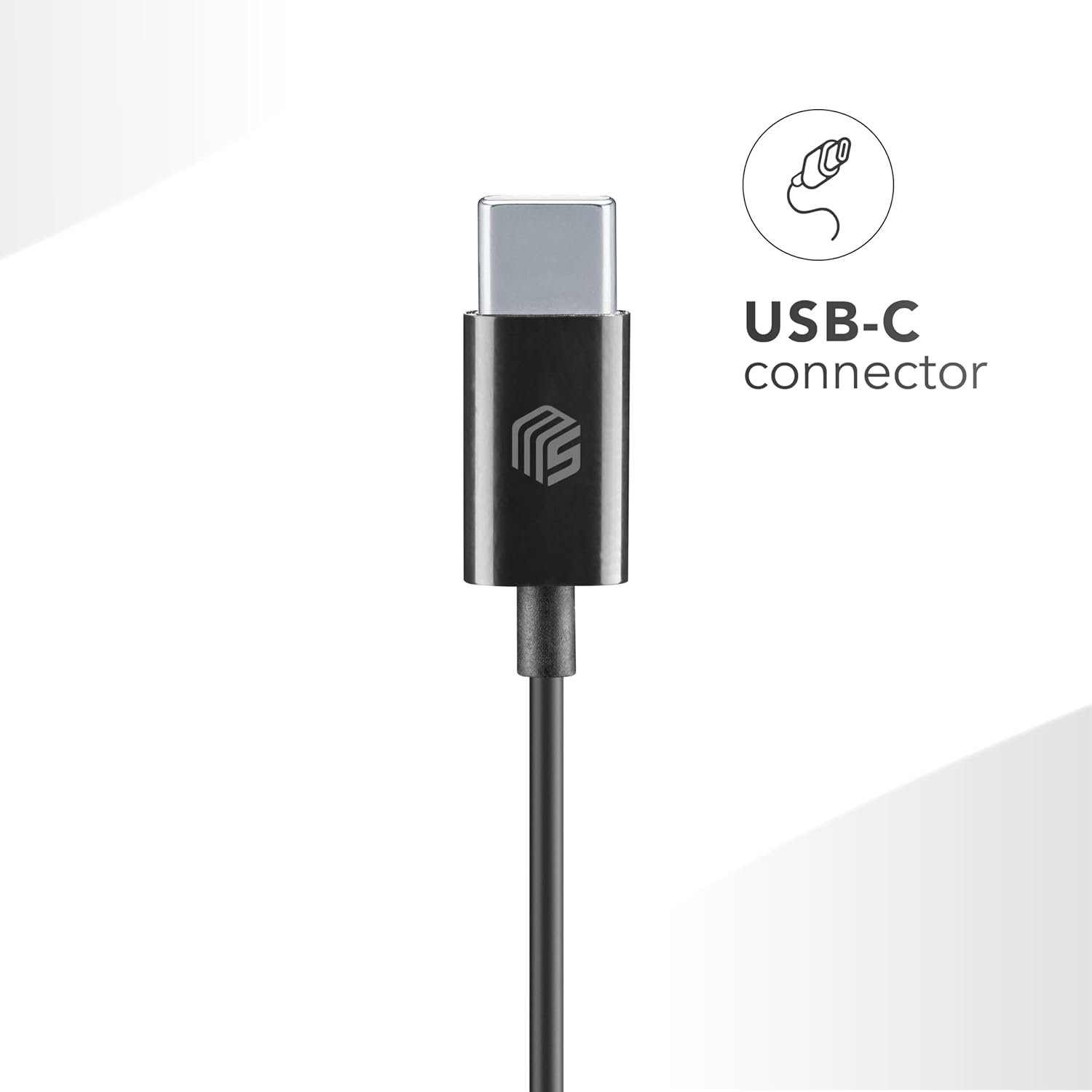 Capsula Earphones - Wired Earphones with Microphone - USB-C Compatibility - Metal Details - Black