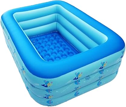 inflatable rectangular garden pool, summer pool inflatable pool, inflatable pool for adults and children, inflatable family pool with soft inflatable bottom three rings