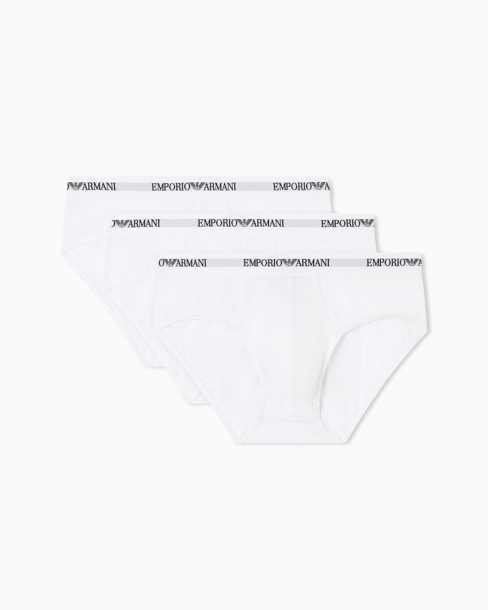 Emporio Armani Man's Core Logoband 3-Pack Brief, White, XL