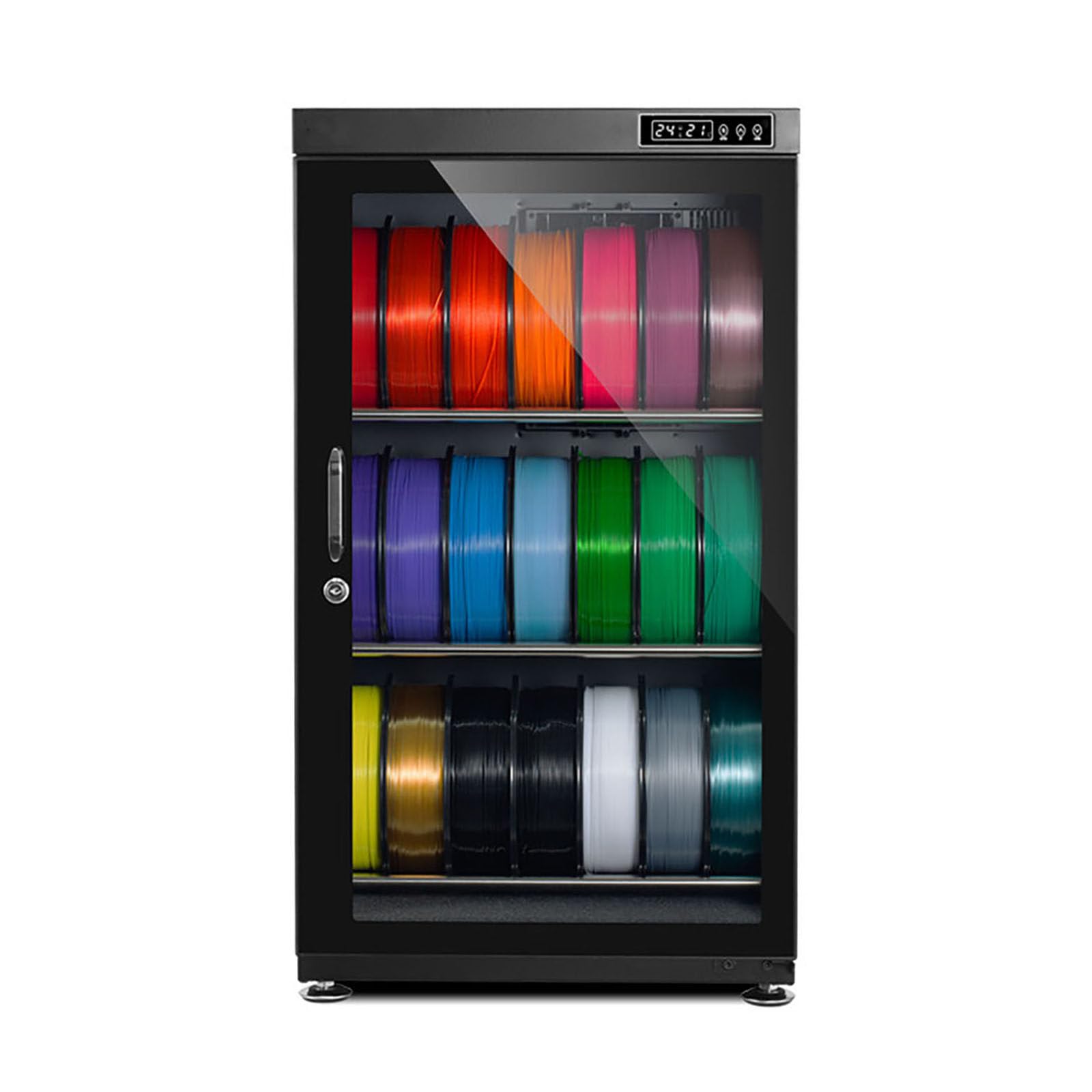 ALSUP 3D Filament Dryer Box with Auto Humidity Control, RH15%-RH60%, Holds 10-12/15-21 Rolls, Airtight Anti-Moisture Storage for PLA ABS PETG TPU Nylon 115L
