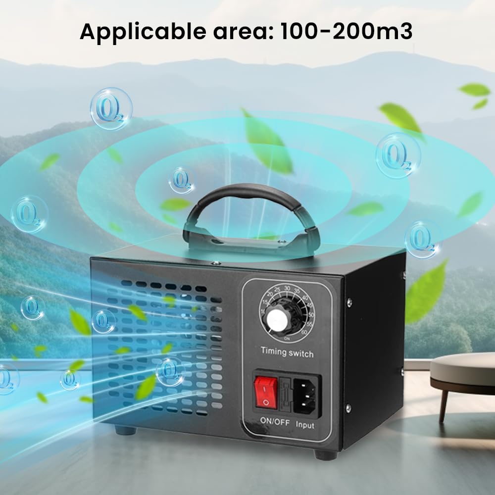 Generator ozonu 60000 mg/h, przenośny oczyszczacz powietrza O3, urządzenie ozonowe z timerem, eliminuje zapachy i usuwa zapachy, do pokoju, biura, garażu, samochodu, dymu i zwierząt domowych