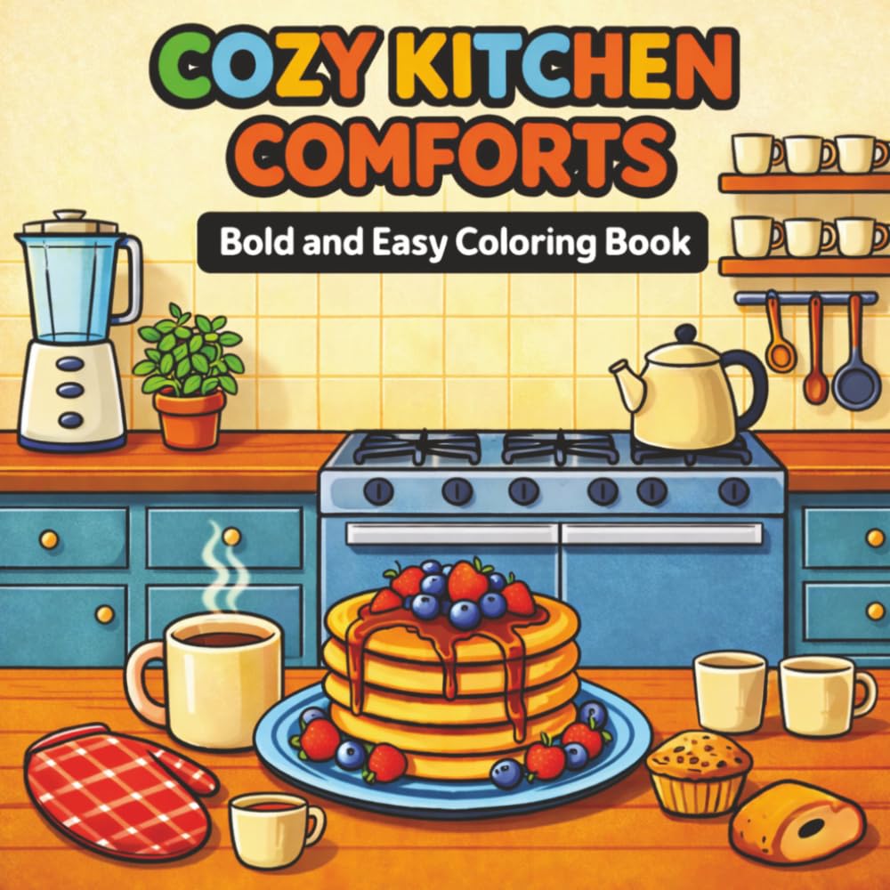 Cozy Kitchen Comforts: Bold and Easy Coloring Book