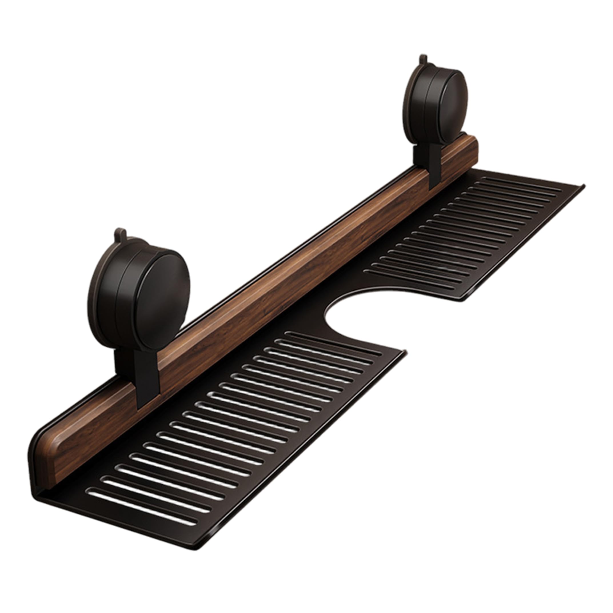 Xoeryoy Bathroom Sink Shelf over Faucet, Hollow-out Bathroom Sink Organizer, No-drill Suction Storage Rack, 15.75inch