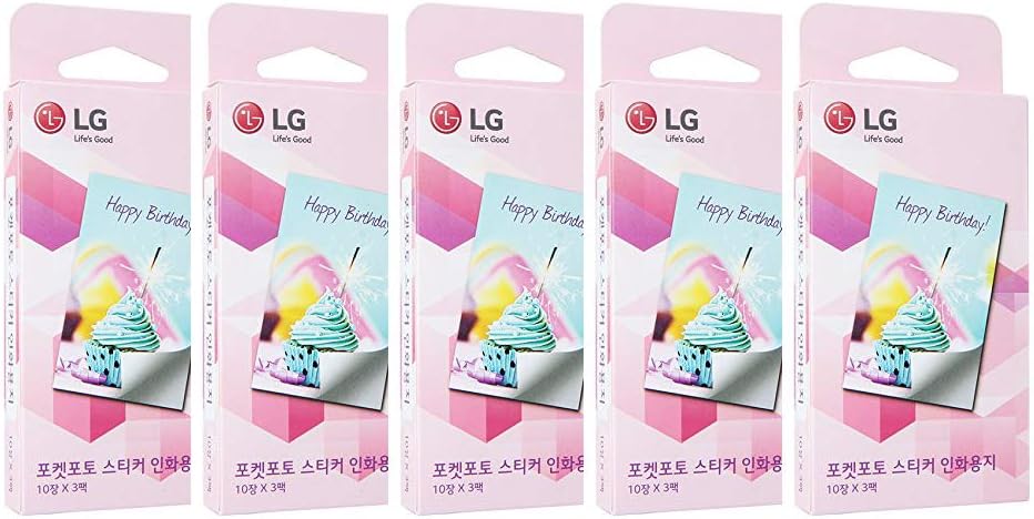 LG Pocket Photo Zink ink Sticker Printer Paper (150 Sheets) 2x3" for PD221, PD239 (Android, iOS)