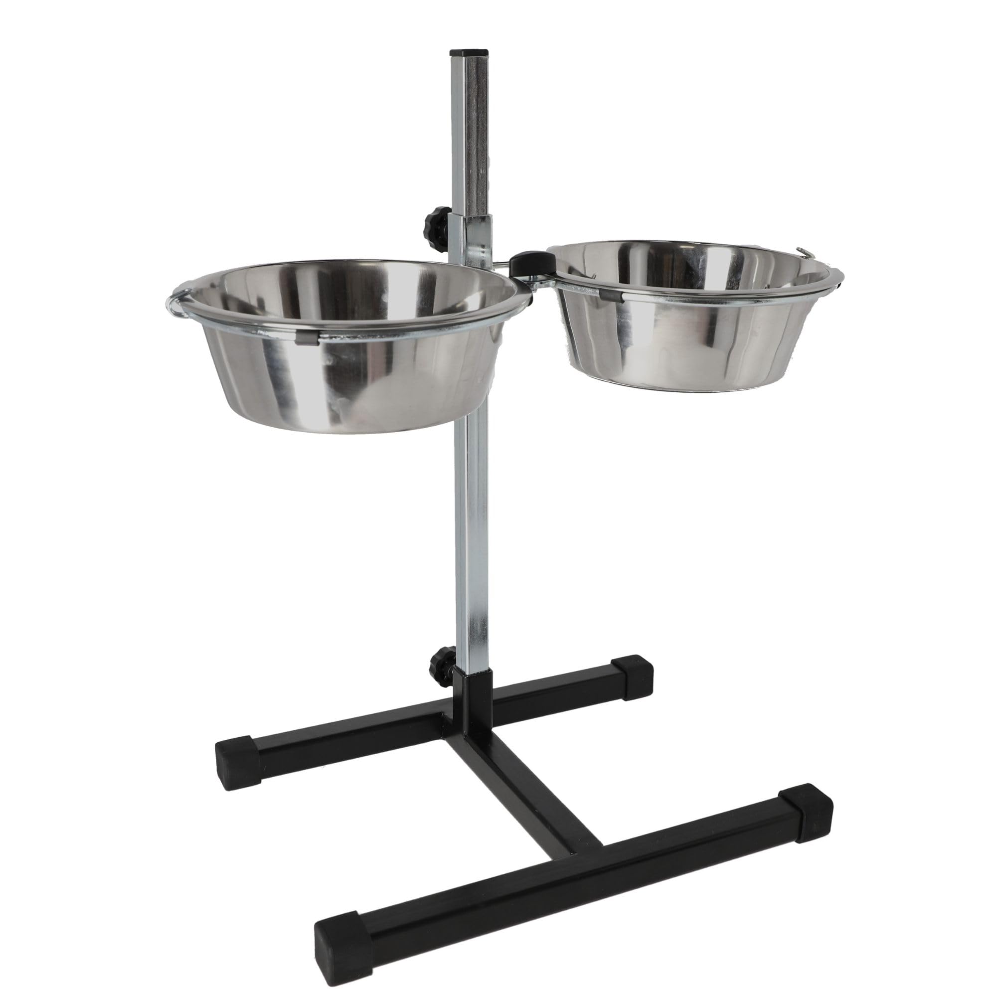 Dingo 17121 - Juego de 2 cuencos para perros en un soporte ajustable, 2 cuencos para perros de 2,83 l