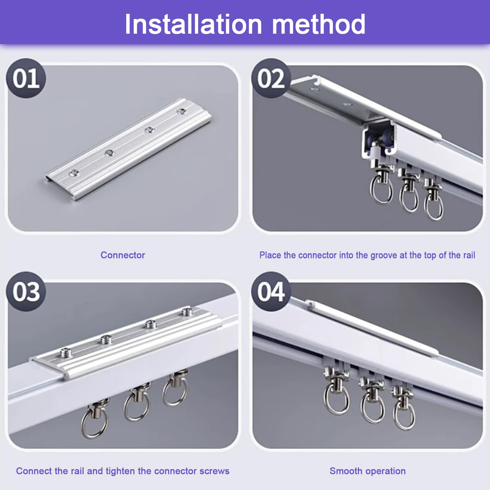 Decken- Oder Wandmontage Aluminium Vorhangschiene Stummen Gardinenschiene (6m)
