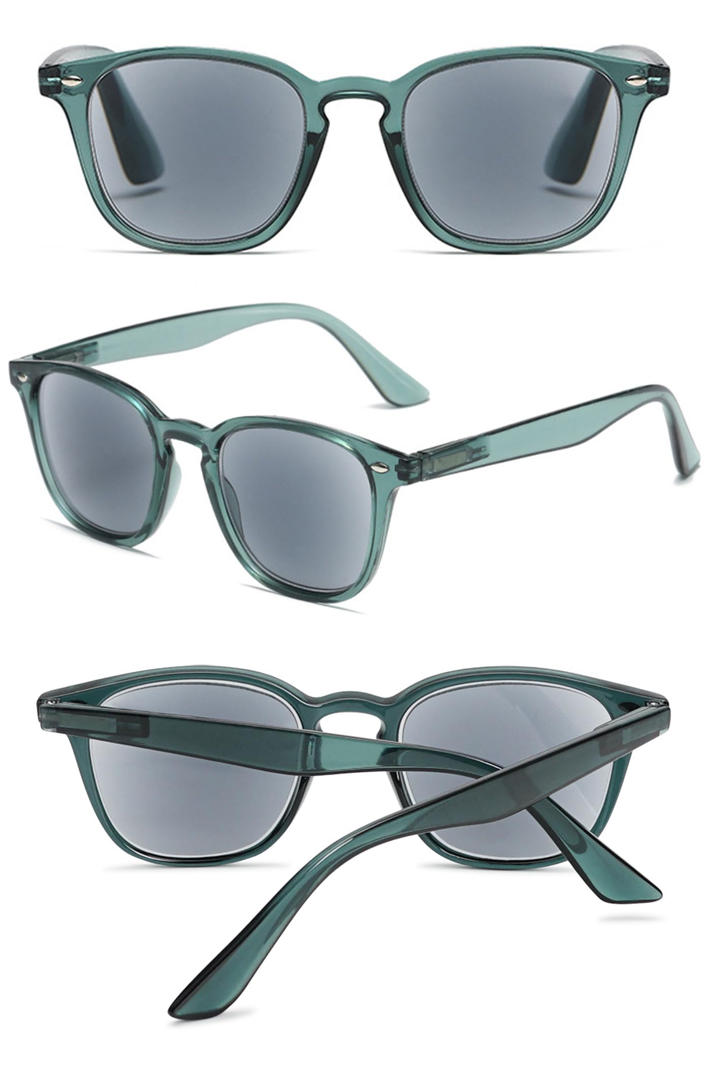 Gafas de lectura con protección solar para mujer y hombre, gafas de lectura tintadas, con filtro de luz azul, bisagras de resorte, ayuda para leer con intensidad visual