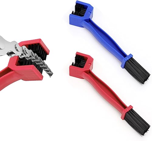 Miniatura 7 de Ziciner 2 piezas de arandelas de cadena de bicicleta o motocicleta, cepillos de limpieza de suciedad para engranajes de cadena de motocicleta,