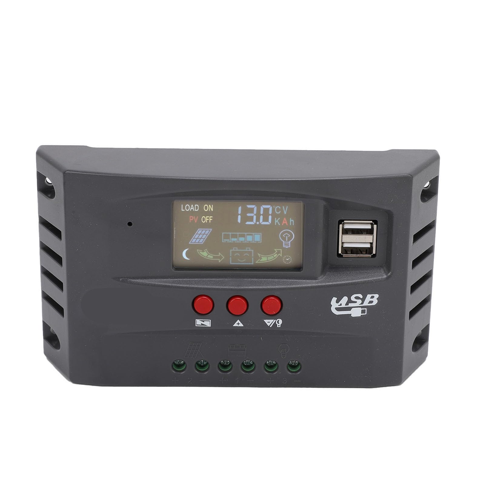 Controlador de Carga Solar MPPT, Regulador Inteligente, Pantalla LCD Eficiente para Yates Al Aire Libre, Energía Solar de 12V y 24V (100A)