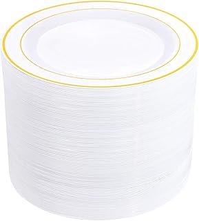 Gold Plastic Plates For Wedding Picks collage image 1