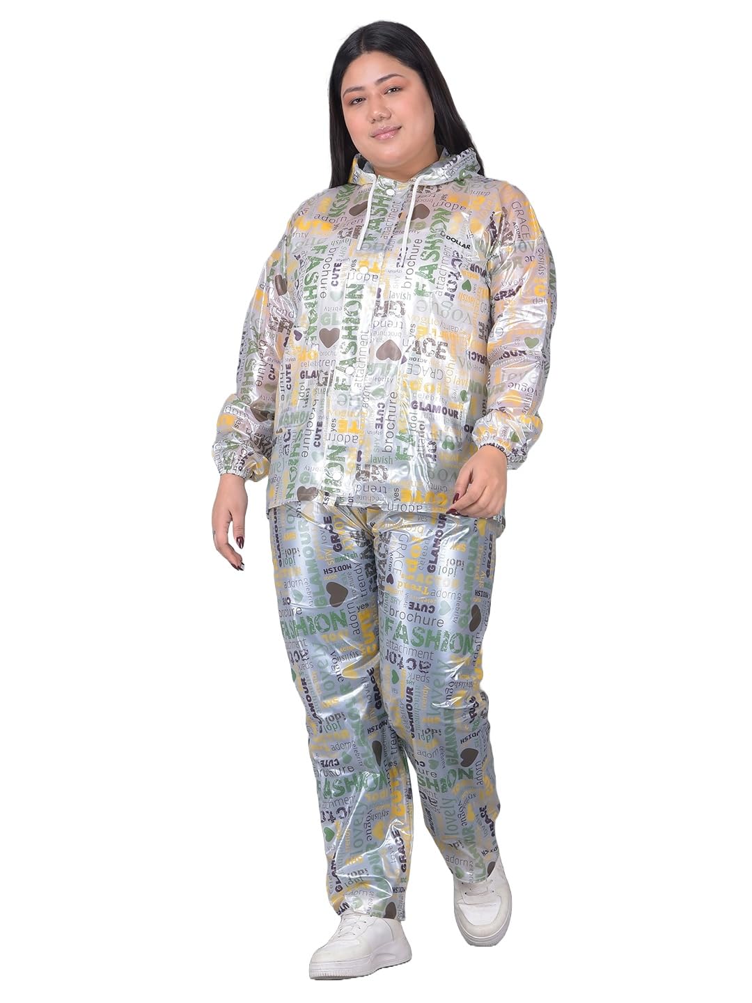 Unisex Adult PVC Full Sleeve Solid Raincoat Set With Adjustable Hood and Pocket-image-49