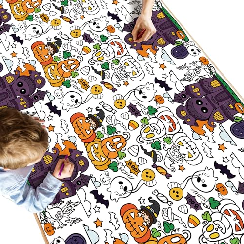 OHOME Halloween Paper Coloring Tablecloth - 54" x 88" Rectangular...