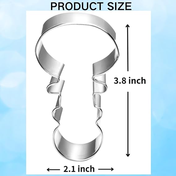 Baby Rattle Cookie Cutter-3.78 Stainless Steel-Dishwasher Safe-Cookie Cutters for Baby Shower, Christmas, Gender Reveal Baking - Fondant & Biscuit Mold for Baby Theme Cookies