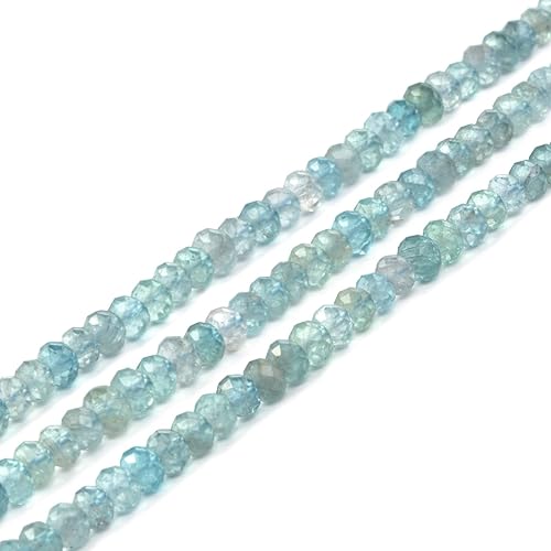 Miniatura 8 de Cuentas espaciadoras de Rondelle facetadas naturales de 0.157 in (0.157 in), cuentas sueltas de 16 pulgadas para hacer joyas