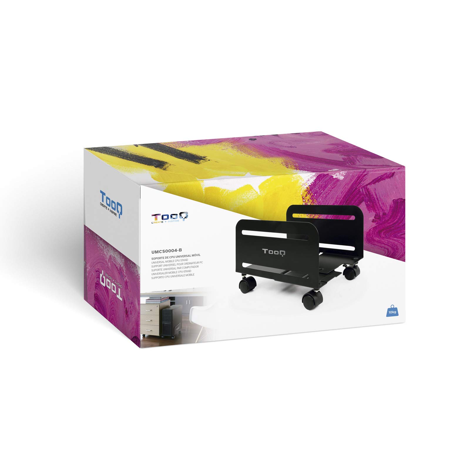 TooQ Support au sol pour CPU métallique roues 10 kg 119-209 mm noir