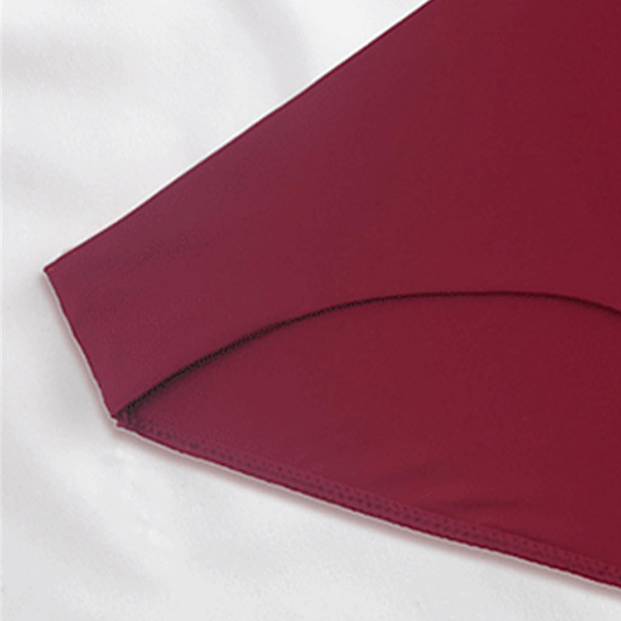 Slip da donna sottili, semplici, multicolore, traspiranti, in vita, tinta unita, in nylon, comodi e morbidi (rosso, 5 pezzi, S)