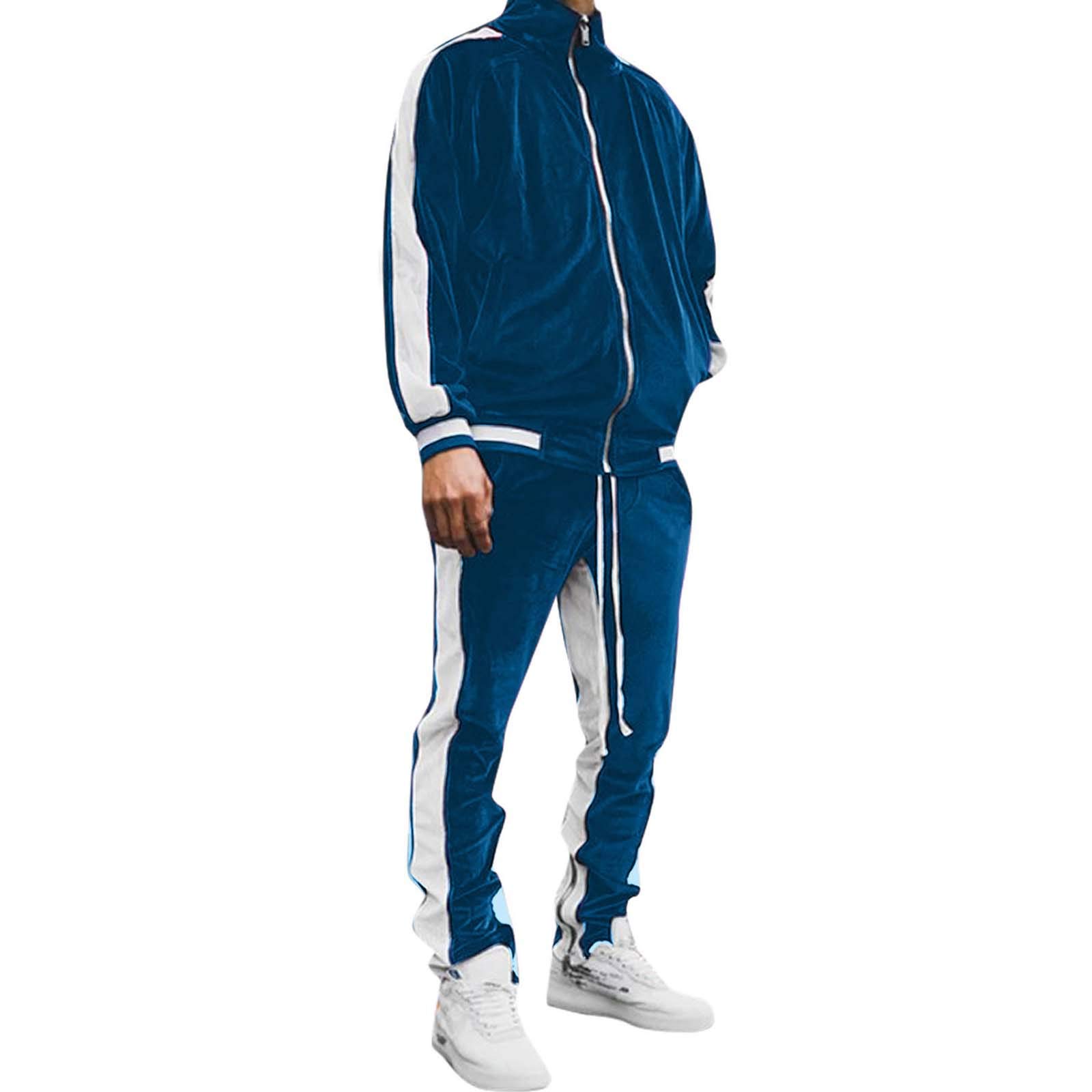 Uomo Tuta Sportiva 2 Pezzi Fitness Leggera Casual Completo Autunnale Trend Active Hip Hop Felpa Completi da Sportivi a Maniche Lunghe con Cappuccio Pantaloni Y2K Streetwear