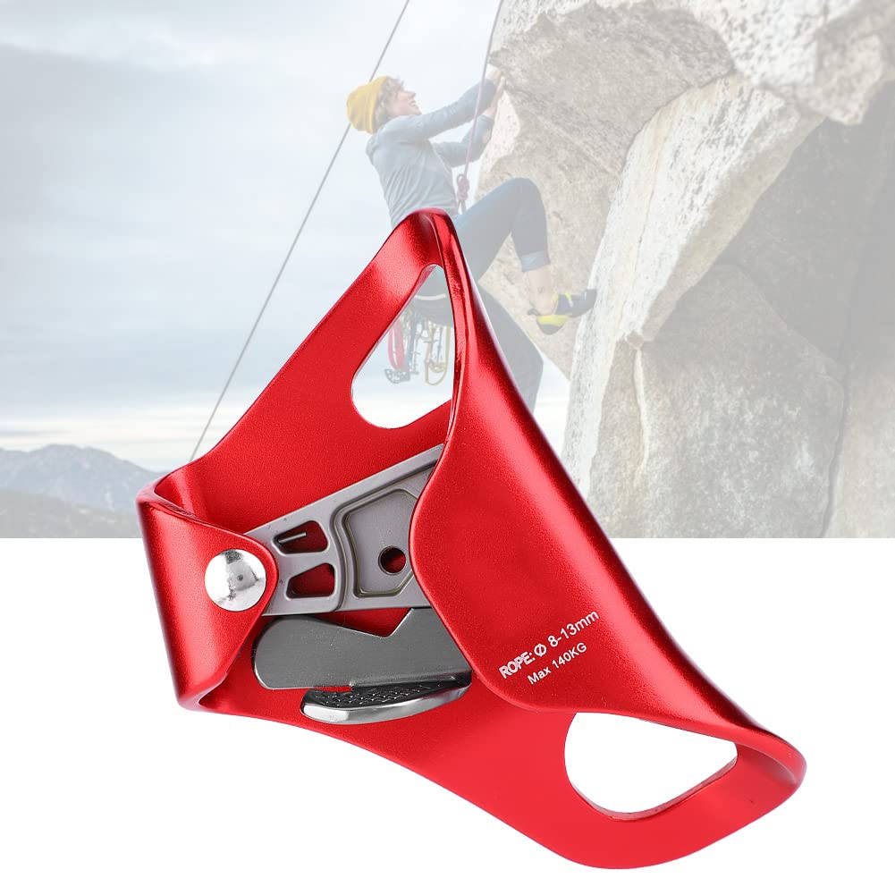 Natudeco Mountaineering Climbing Chest Ascender Rappelling Gear Equipment Rope Clamp for Rock Climbing Tree Arborist Rescue Caving Mountaineering (Red)