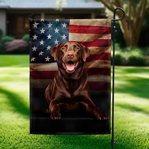 Miniatura 21 de Flagwix Tres Labrador Retriever Dogs, banderas de perro patriota americano, bandera de casa de 30 x 40 pulgadas, decoración para el hogar, exterior