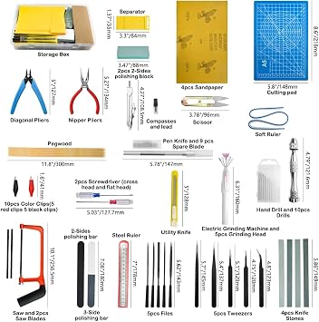 Bigstone 85 PCS Model Tools Kit Hobby Building Tool Craft Set Modeler Basic DIY Tools for Cars, Airplanes, Buildings, Robots Gundam Plastic Models Building Repairing and Fixing