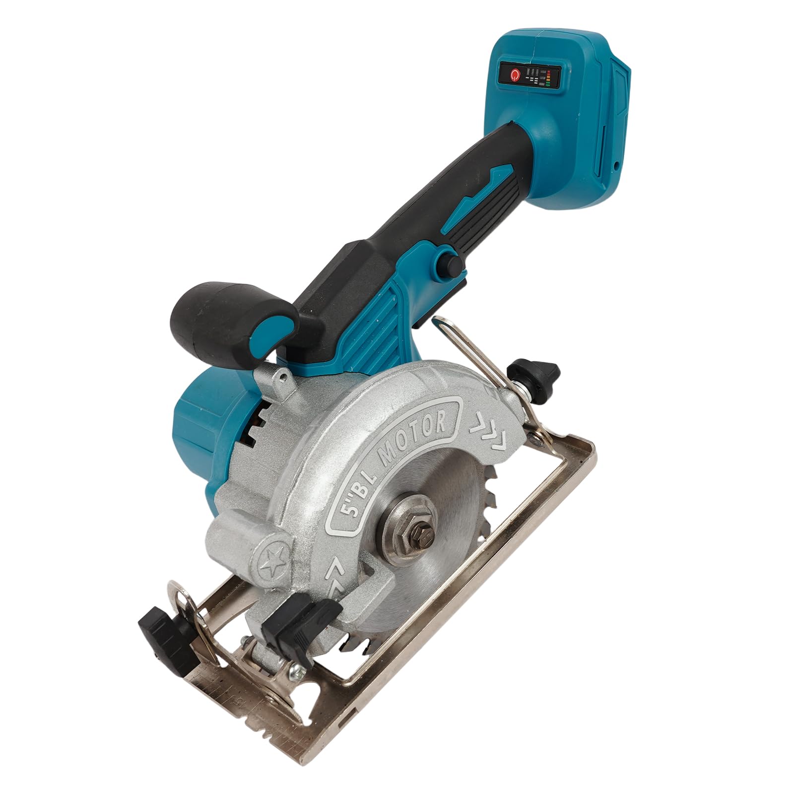 Sierra circular con batería de aluminio de 2280 W, con cubierta protectora, ángulo de corte ajustable y profundidad de corte, minisierra circular manual, 6200 rpm, sin escobillas, para madera, piedra