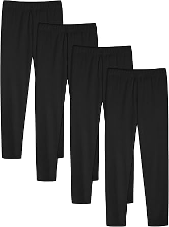 Ruisita 4er Pack Mädchen Baumwoll-Leggings lang 110-164