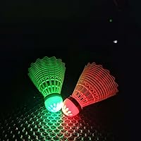 Vista 8 de LED Badminton Birdies 4/5/6 PCS,Nylon Glow in The Dark Badminton Shuttlecocks,Goose Feather Colourful Lighting Birdies, Plastic Light Up Birdie