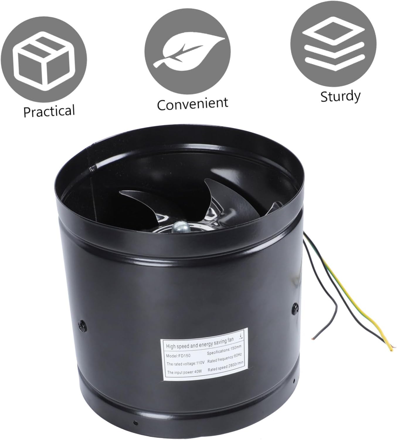 POPETPOP 2pcs Exhaust Fan Inline Ventilation Fan for Bathrooms Kitchens and Garages Weatherproof Design Easy to Install Efficient Airflow for Ventilation Needs