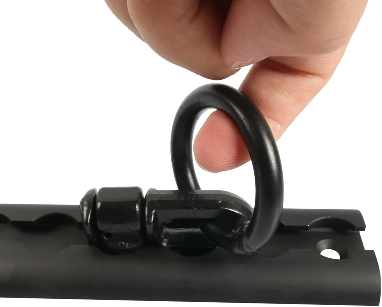 Set of 12 Inch Black Anodized Aluminum Track with High Strength Ratchet Straps and Fastener Points for Vehicle Cargo Vehicle Cargo Management Structure