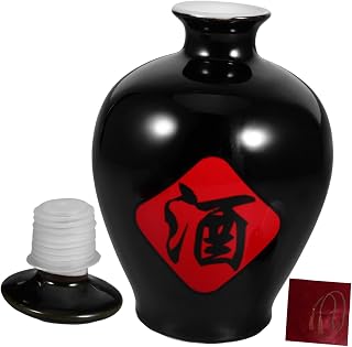 GLEAVI Chinese Pottery Wine Jar Handcrafted Liquor Decanter Traditional Style Airtight Wine Storage