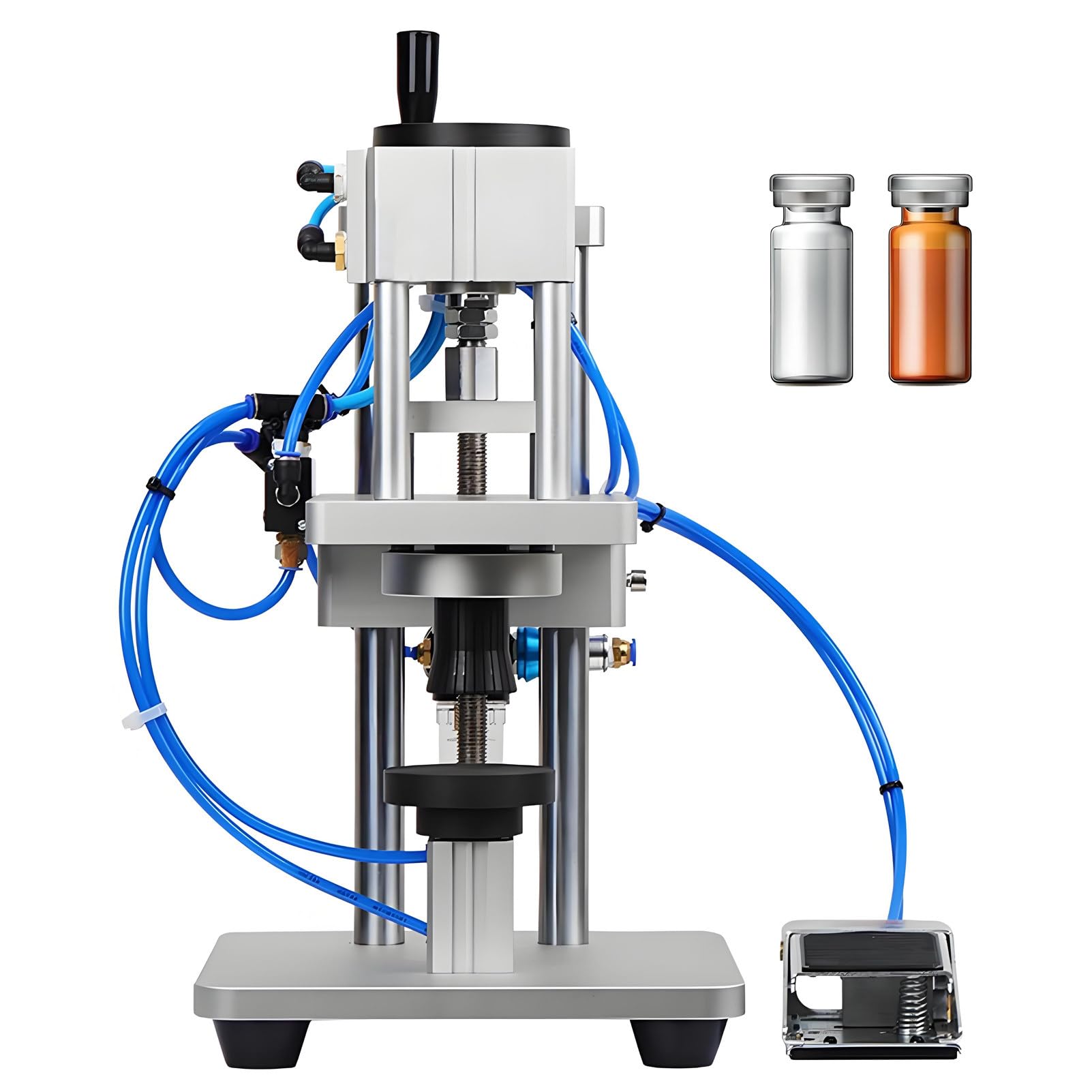 DNEPEI Tabletop Pneumatic Crimper 13-20mm, Perfume Bottle Capper with Foot Switch 20mm