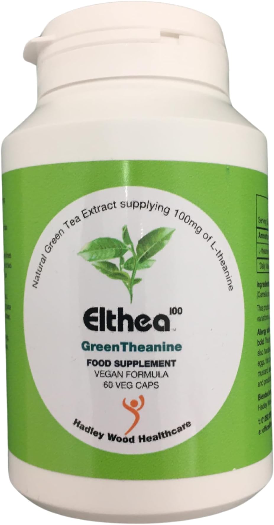 Elthea-100™ 60 vegetarian capsules containing L-Theanine from natural Green Tea extract