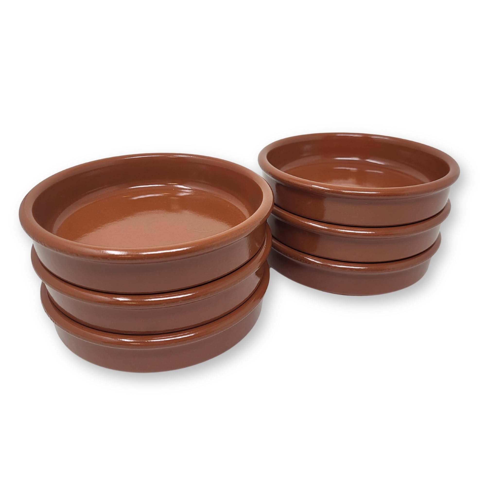 ToCi Set di 4 ciotole per tapas marrone | 230 ml ciotola Cazuela | ciotole per dessert in argilla mediterranea Ø 15 cm | argilla tradizionale spagnola